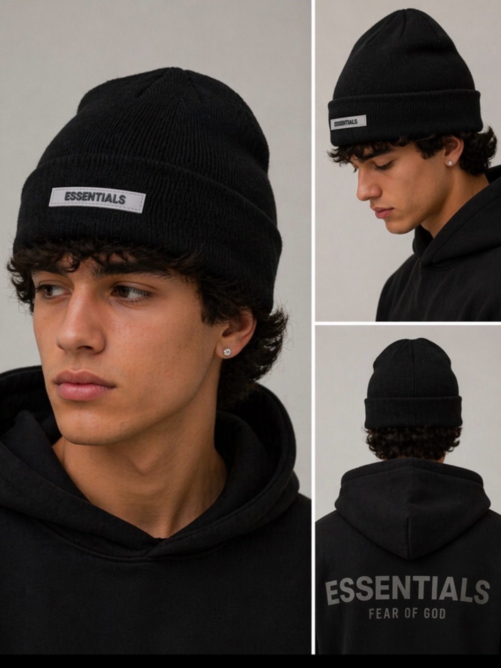 Fear of God Essentials ribbed knit beanie - Black NWT